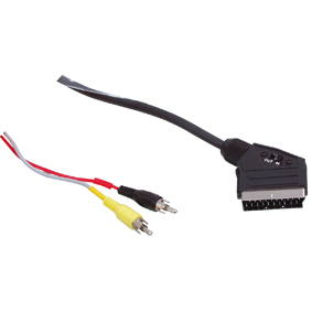 CABLE SCART 21 PINES - 2X PHONO CON INTERRUPTOR